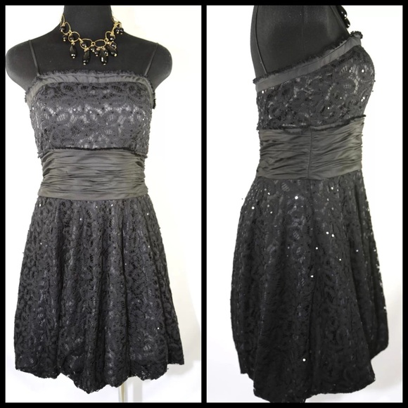 Marc Bouwer Black Beaded Bubble Cocktail Dress 6 - Picture 4 of 11